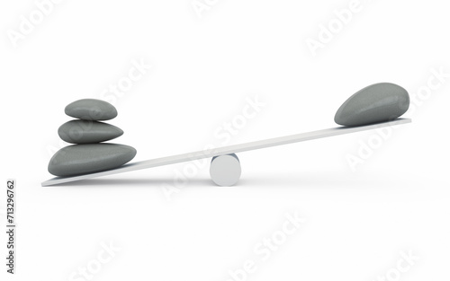 Balancing Stones render (isolated on white and clipping path)