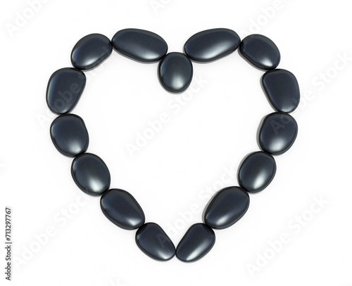 Zen stones Heart form (isolated on white and clipping path)