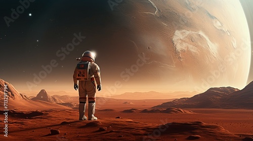 Red planet welcoming a cosmonaut  © MattiaZito