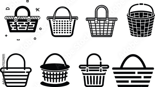 Basket icon collection. shopping icon set make by vector
