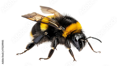 Bumblebee sobre Fondo Blanco En fondo transparente photo