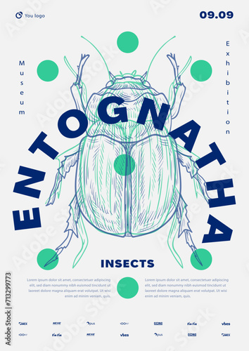 Modern insects vector poster