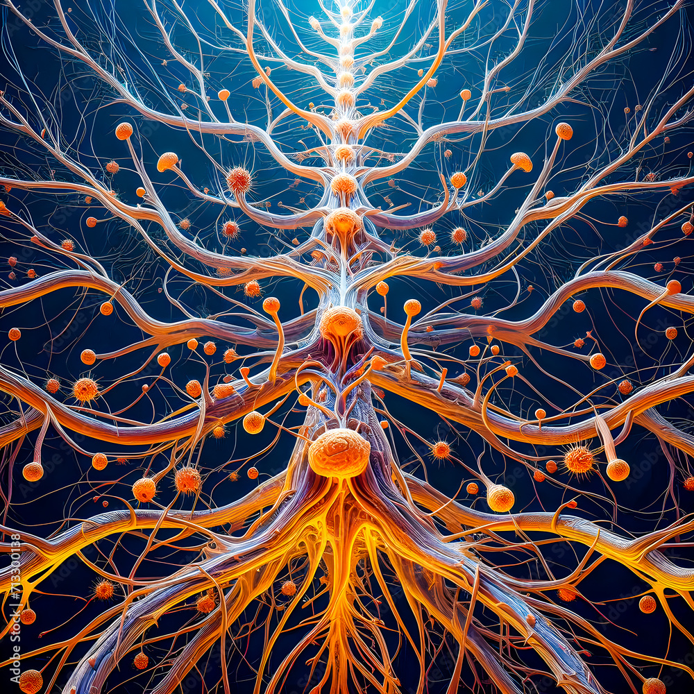 The Illustration Shows A Network Of Nerve Fibers In The Spinal Cord the-illustration-shows-a-network-of-nerve-fibers-in-the-spinal-cord