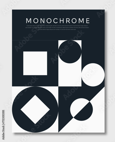 Abstract swiss monochrome poster vector