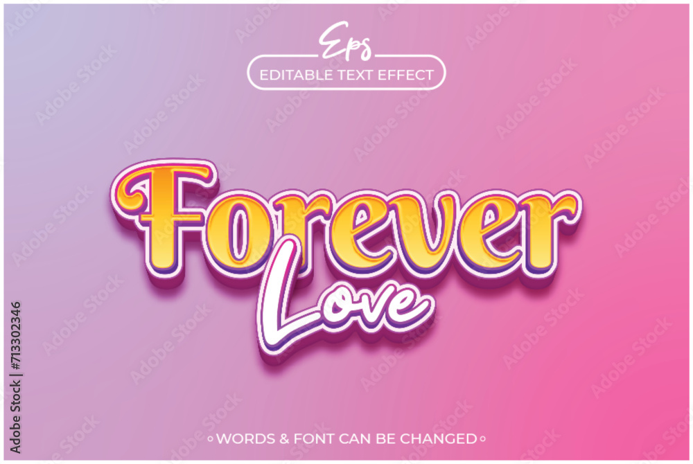 Forever love editable text effect template