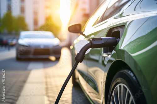 Car charging at electric car charging station  © Daniel