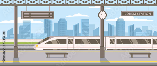 Railway station vector concept