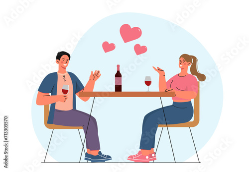 Couple at romantic date vector