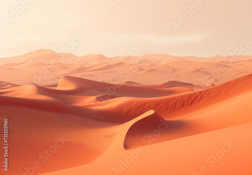 Beautiful Sand Dunes In The Sahara Desert At Sunrise