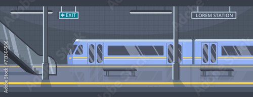 Subway station vector concept