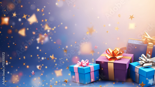 Gift box background with copy space for Christmas gifts, holidays or birthdays © ma