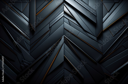 Abstract dark geometric luxurious noble gold black 3d textures.