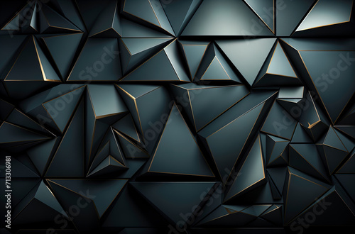 Abstract dark geometric luxurious noble gold black 3d textures.