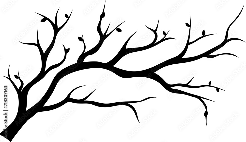 Hand drawn branches. AI generated illustration. Hand drawn branches. AI generated illustration.