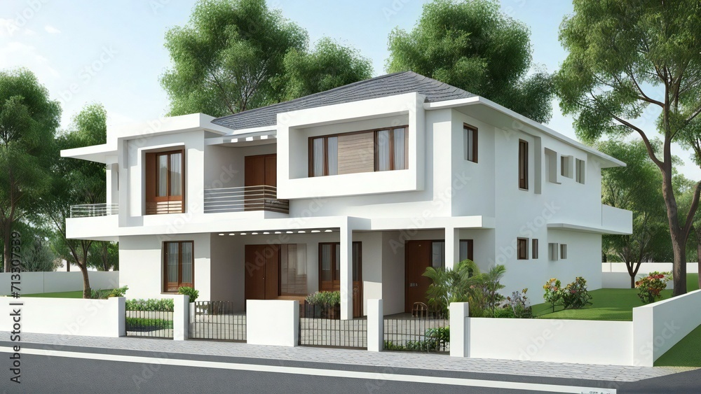 3d house model rendering on white background, 3D illustration modern cozy house. Real estate concept. 3d house model rendering on white background, 3D illustration modern cozy house. Real estate concept.