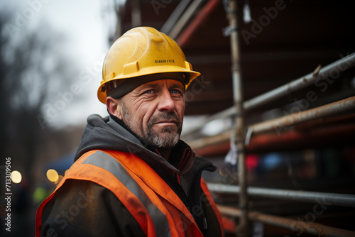 Wallpaper Mural portrait of a worker in construction site	 Torontodigital.ca