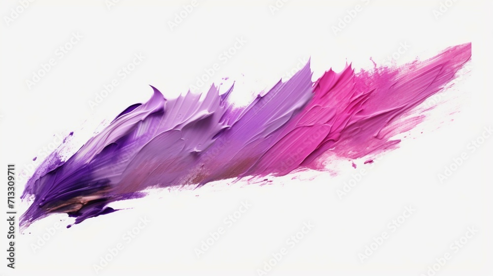 thick pink and purple acrylic oil paint brush stroke Ai Generative - obrazy, fototapety, plakaty 