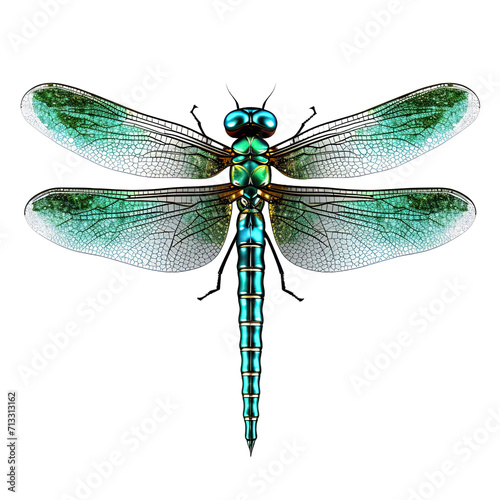 Hines Emerald Dragonfly isolated Transparent Background