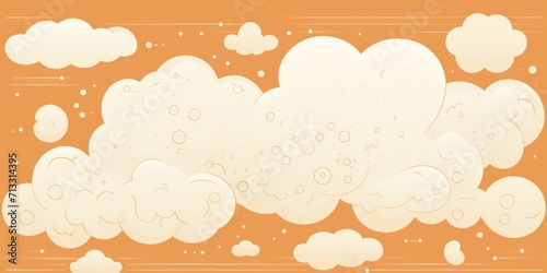 Ivory apricot and cloud cute square pattern