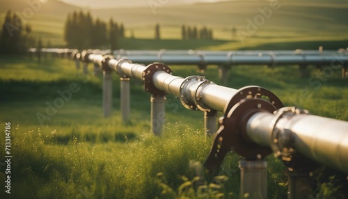 gas pipelines under water, energy concept