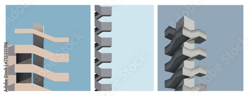 Brutalism architecture. Social media banners. Abstract brutalistic. Brutalism background. Brutalism building. Minimalist building. Grey