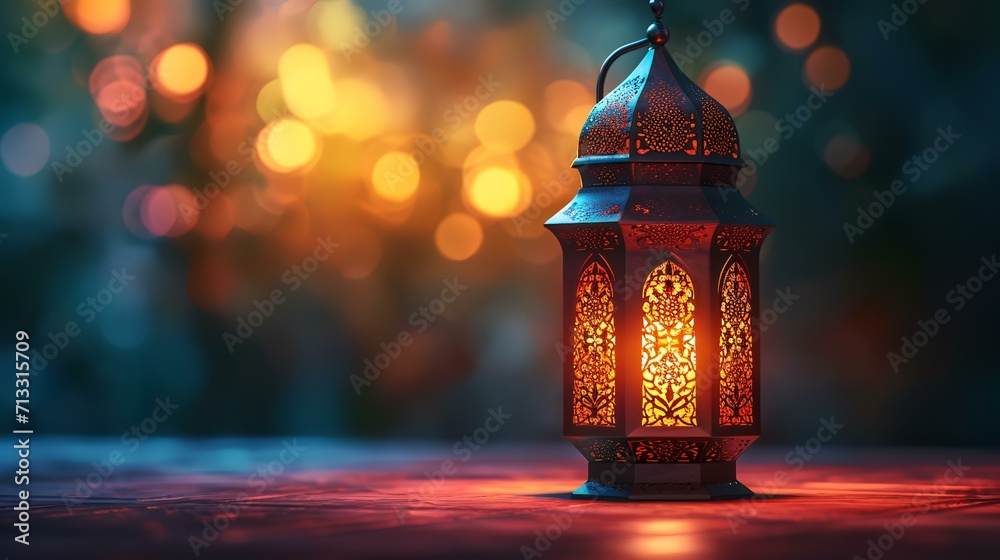 Lantern on wooden floor with bokeh background. Ramadan Kareem concept. Lantern on wooden floor with bokeh background. Ramadan Kareem concept.
