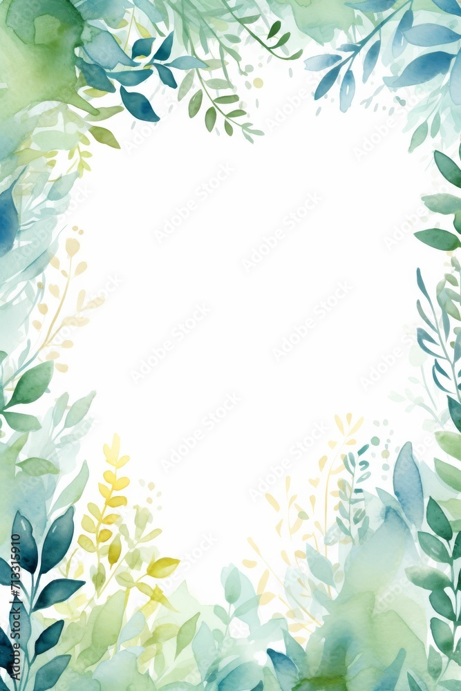 Watercolor Painting of Leaves and Branches Watercolor Painting of Leaves and Branches