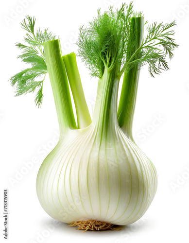 Fresh fennel isolated on white background