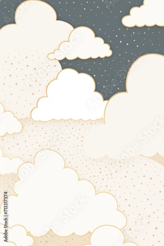 Ivory gold and cloud cute square pattern