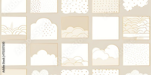 Ivory gray and cloud cute square pattern © Michael