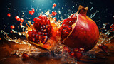 Pomegranate Eruption: Intense Burst of Flavor in High-Speed Shot