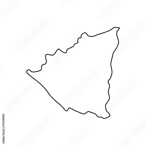 Nicaragua easy linear concept map. Outline map. Vector illustration