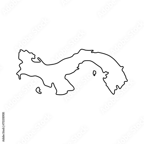 Panama easy linear  concept map. Outline map. Vector illustration