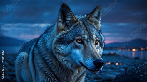 Portrait of a danger wolf.