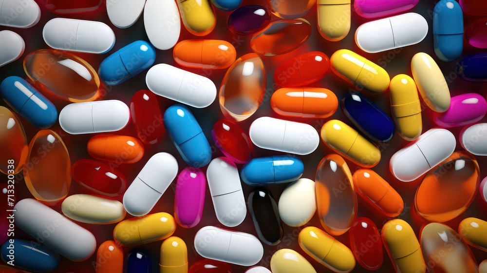 pills and capsules background