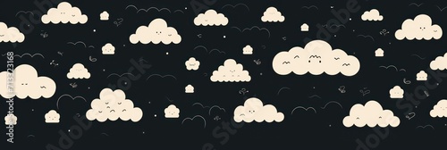 Ivory slate and cloud cute square pattern, in the style of minimalist line drawings