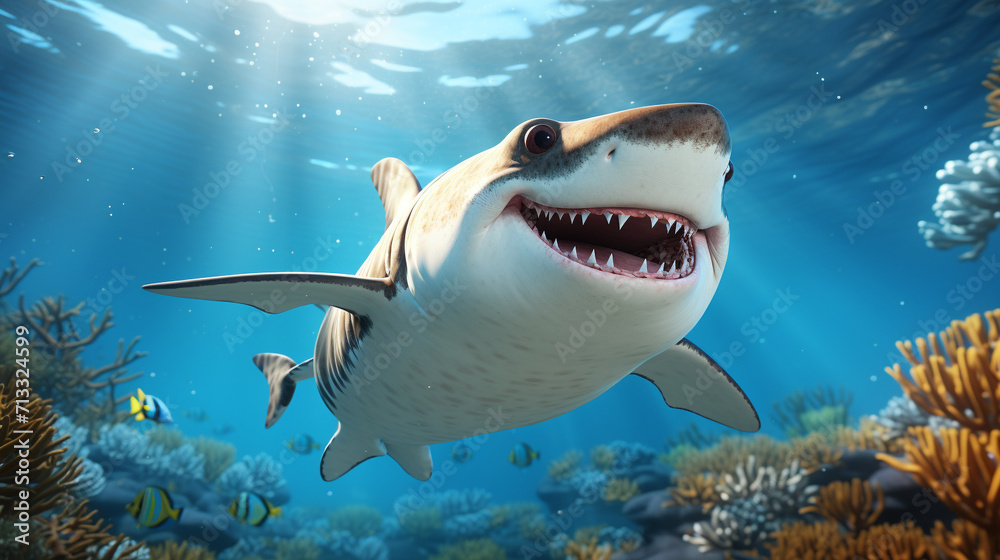Fototapeta premium shark in aquarium