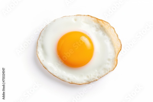 Fried egg on white isolated background