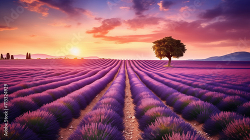 lavender field at sunset © Liliya