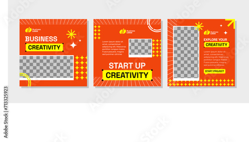 Y2k social media post template design