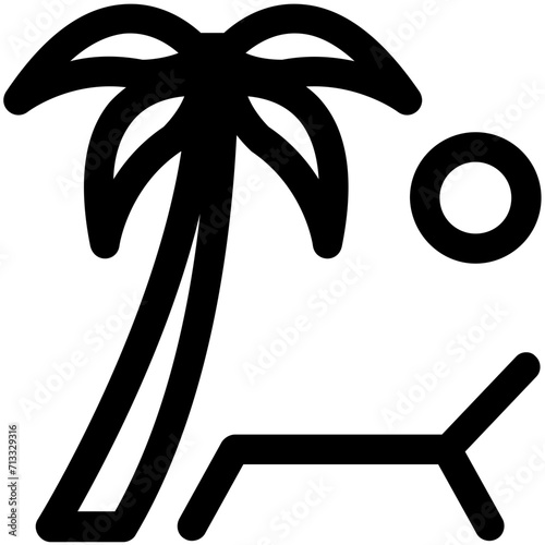 Sunbathe Vector Icon