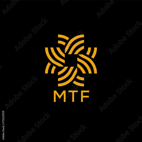 MTF Letter logo design template vector. MTF Business abstract connection vector logo. MTF icon circle logotype.
 photo