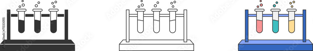 Glassware with chemical reagents icon. Chemistry glass flask. Laboratory test tubes. Medical scientific research. Experiment equipment. High quality vector illustration. Glassware with chemical reagents icon. Chemistry glass flask. Laboratory test tubes. Medical scientific research. Experiment equipment. High quality vector illustration.