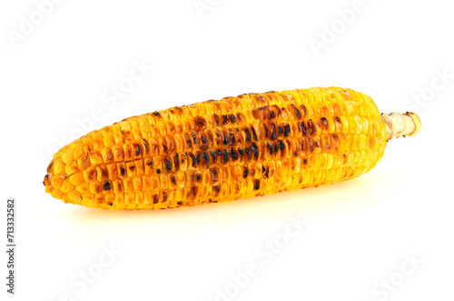 Grilled corn , grilled sweet corn , Snack from pieces of grilled corn isolated on white background