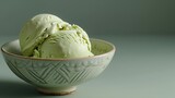 Green Ice Cream in a Beautiful Desi Bowl - Vibrant Delight