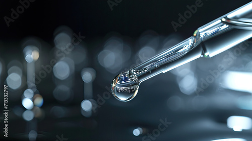 Liquid Precision: A 3D Render of a Pipette Gently Dispensing Liquid, Showcasing Scientific Accuracy and Technological Elegance
