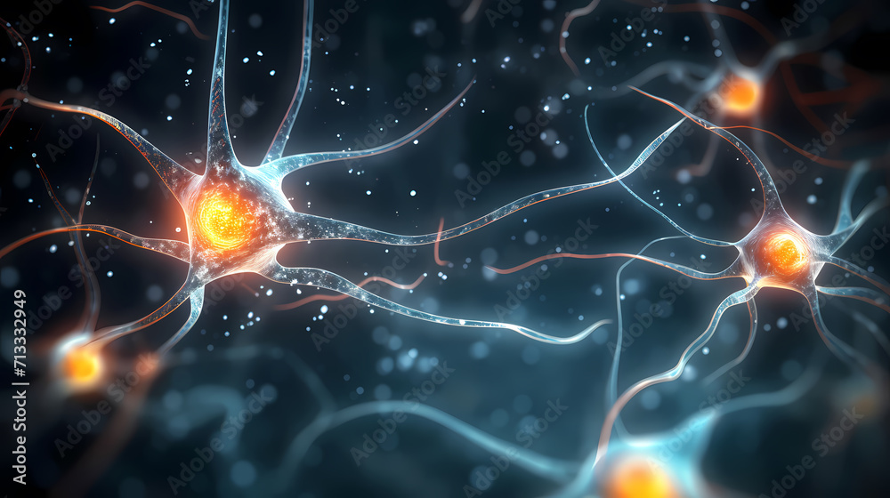 Nervous system, central nervous cells of the brain, neuroscience background Nervous system, central nervous cells of the brain, neuroscience background