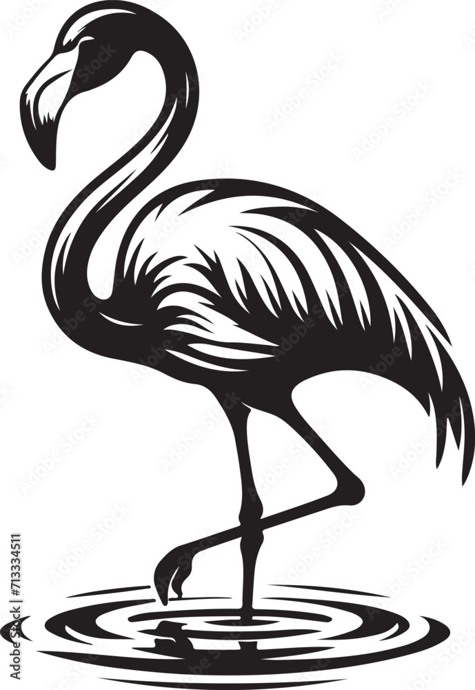 flamingo silhouette of vector illustrator