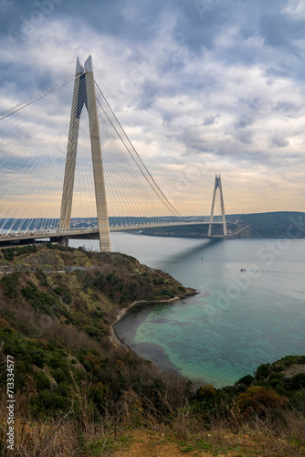 Yavuz Sultan Selim Bridge over Istanbul Bosphorus view in Turkey