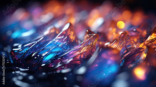 Abstract Close-Up Illumination, a Captivating Holiday Concept with Optical Communication and Technology Background, Featuring Optical Lighting and Bokeh Elegance
